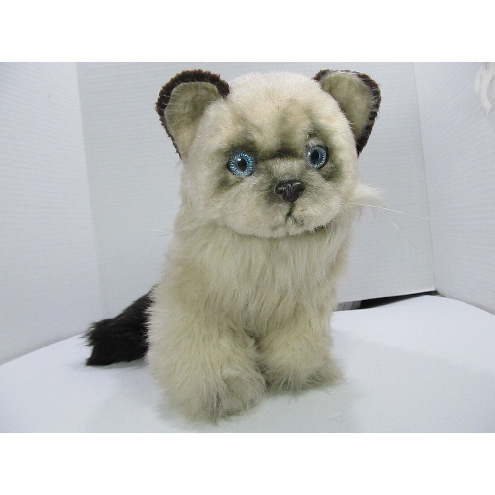 Vtg Avanti Plush Himalayan kitten Cat grey Stuffed Animal lifelike Realistic 9"
